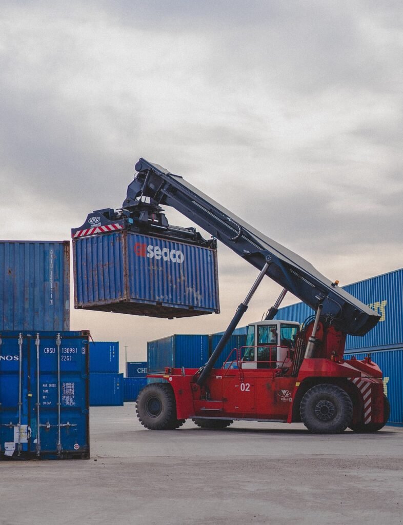 crane, shipping container, logistics