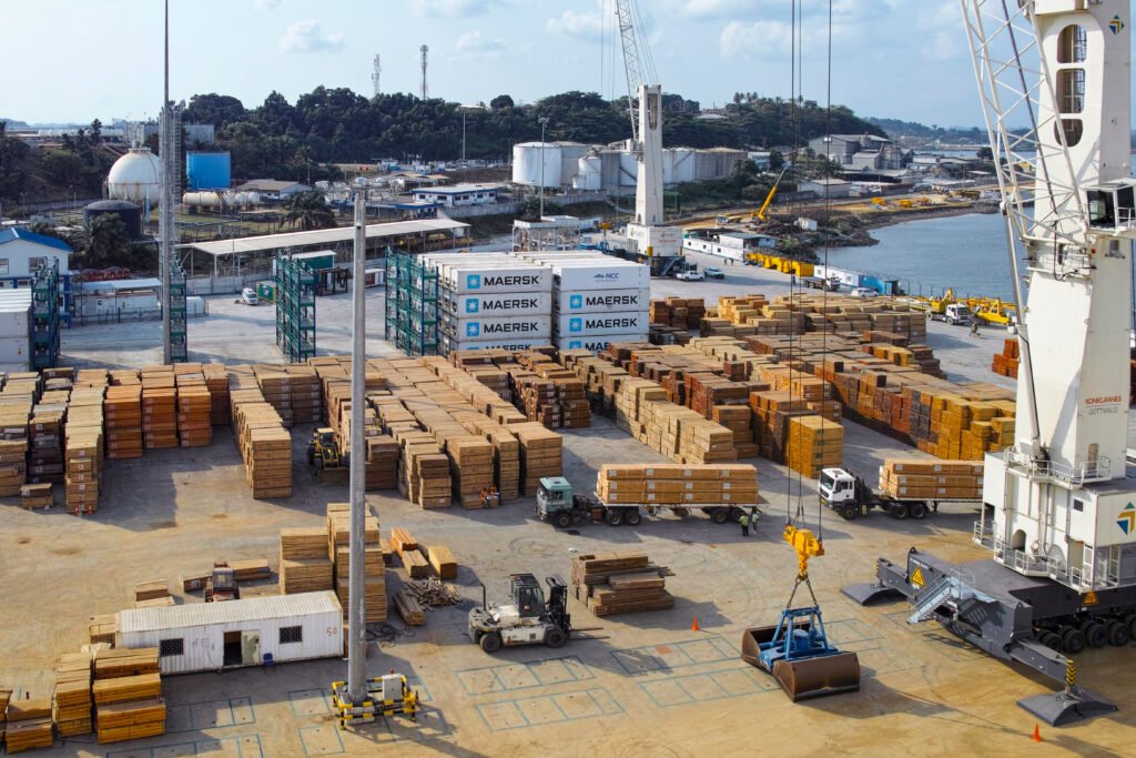 LIBREVILLE, GABON : Port of Libreville, Gabon. Port of Libreville is a trade center for a timber region.